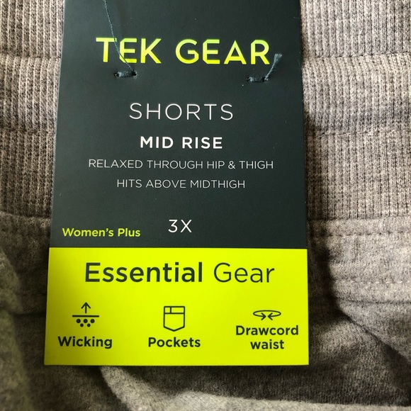 TEK GEAR Womens Mid Rise Essential Gear Shorts Size 3X Pockets New - Picture 3 of 7